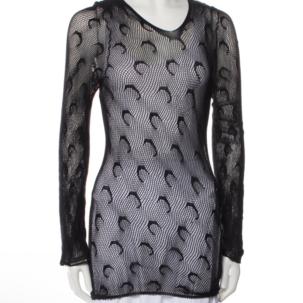 Marine Serre Black Mesh Tunic